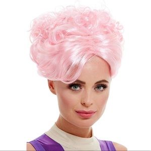 Pink Wig Short Hair Updo